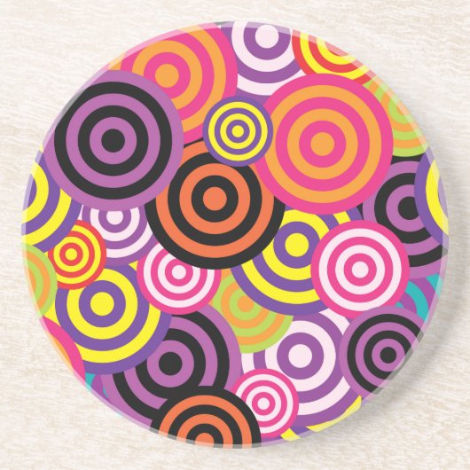 Nieuwe Cirkel Abstracte kunst Zandsteen Onderzetter (Voorkant)