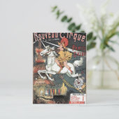 Nieuwe Cirque Revuew Hippique Retro Theater Briefkaart (Staand voorkant)