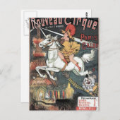 Nieuwe Cirque Revuew Hippique Retro Theater Briefkaart (Voorkant / Achterkant)