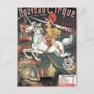 Nieuwe Cirque Revuew Hippique Retro Theater Briefkaart