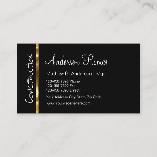 Nieuwe Classy Home Builder Visitekaartjes (Voorkant)