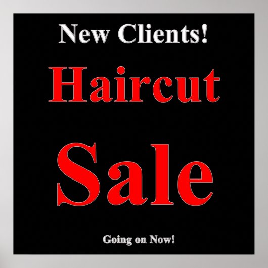 Nieuwe Clients Haircut Sale Poster Matte (Voorkant)