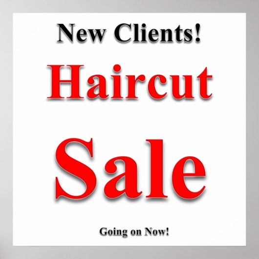 Nieuwe Clients Haircut Sale Poster Matte (Voorkant)