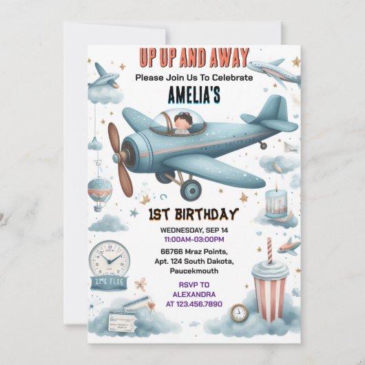 Nieuwe Cloud 9 Fly Schattige Sky Joy Vliegtuig 1e  Kaart (Voorkant)