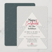 Nieuwe coördinaten Groene Vakantie Verplaatsende A Feestdagenkaart (Voorkant / Achterkant)