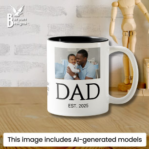 Nieuwe DAD Cadeau Aangepaste Tekst Foto DAD Opgeri Tweekleurige Koffiemok