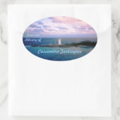 Nieuwe dag aangepaste boekenplaat ovale sticker (Tas)