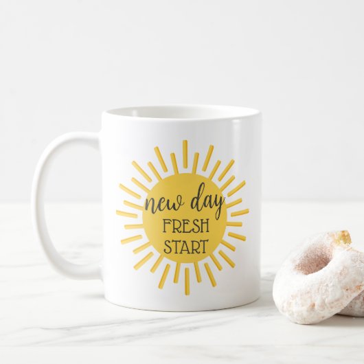 Nieuwe dag frisse start Motivatie offerte Mok (Met donut)