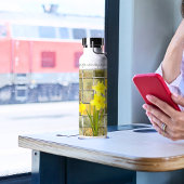 Nieuwe dag Gele Daffodils Bloemen Quote Waterfles