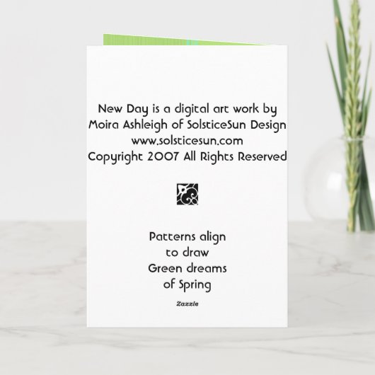 Nieuwe Dag Kaart (Achterkant)