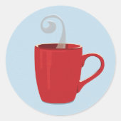 Nieuwe dag koffie-Mok Ronde Sticker (Voorkant)