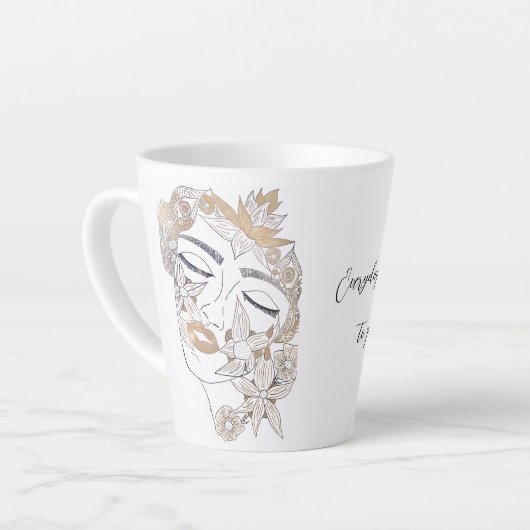 Nieuwe dag latte mok (Linkerhoek)