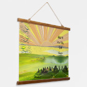 Nieuwe dag met Inspirerend prijsopgave voor zonneb Hangend Wandkleed (Gebogen)