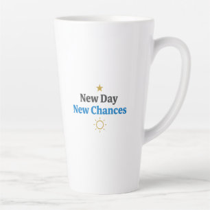 Nieuwe Dag, Nieuwe Kansen" Minimalistisch  Latte Mok