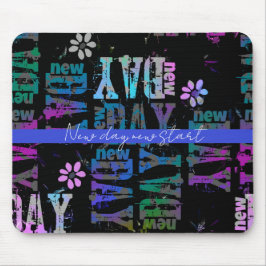 Nieuwe dag Nieuwe start bewerkbare personalisatie Muismat