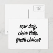 Nieuwe dag, schone lei, frisse keuzes: inspiratie briefkaart (Voorkant / Achterkant)