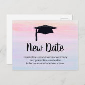 Nieuwe datum Afstuderen uitstel Briefkaart (Voorkant / Achterkant)