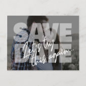 Nieuwe datum bruiloft probeer deze opnieuw opslaan aankondigingskaart (Voorkant)