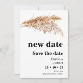 Nieuwe Datum Pampas Grass Wedding Save The Date Ka Kaart (Voorkant)