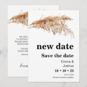 Nieuwe Datum Pampas Grass Wedding Save The Date Ka Kaart (Voorkant / Achterkant)