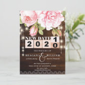 Nieuwe datum rustieke elegante trouw aankondiging (Staand voorkant)