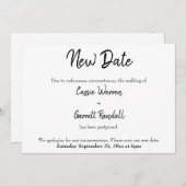 "Nieuwe datum" uitgesteld huwelijksaankondiging Kaart (Voorkant / Achterkant)