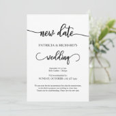 Nieuwe datum uitgestelde aankondiging huwelijk (Staand voorkant)