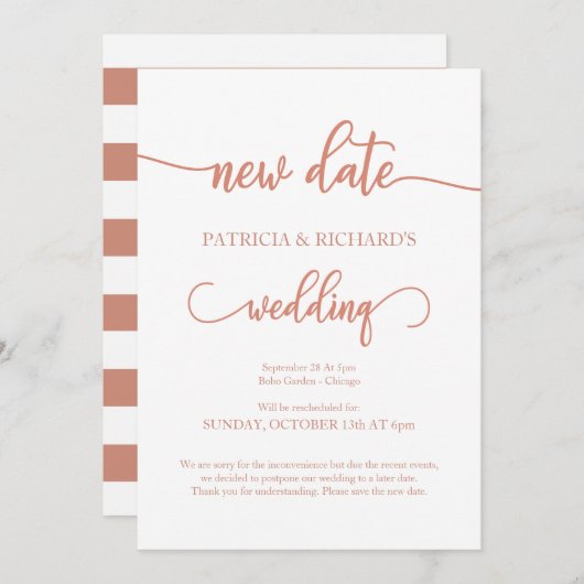 Nieuwe datum Uitgestelde aankondiging Roos Gold (Voorkant / Achterkant)