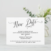 Nieuwe datum uitgestelde trouwdatum bekendgemaakt kaart (Staand voorkant)