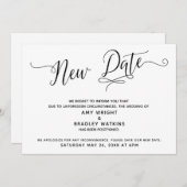 Nieuwe datum uitgestelde trouwdatum bekendgemaakt kaart (Voorkant / Achterkant)