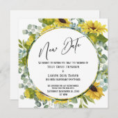 Nieuwe datum Waterverf Floral Postponed Wedding Ca Kaart (Voorkant / Achterkant)