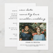 Nieuwe datum Zelfde liefde Kleinere bruiloft Onder Aankondiging (Voorkant / Achterkant)