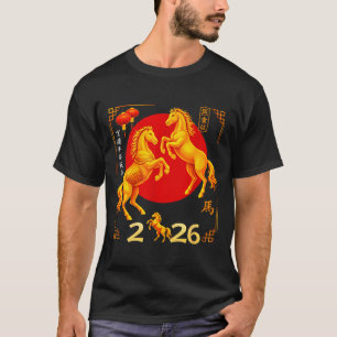 Nieuwe De Gelukkige Chinese Paard T-shirt