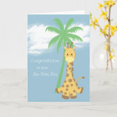 Nieuwe de gelukwensen lichtblauwe giraf van de kaart (Gele Bloem)