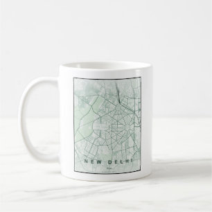 Nieuwe Delhi India Stadkaart Minimaal Design Koffiemok