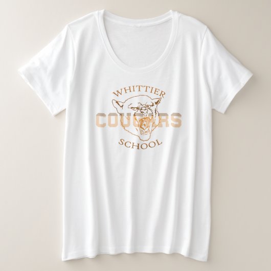 NIEUWE Design van Whittier Junior High School Grote Maat T-shirt (Design voorkant)