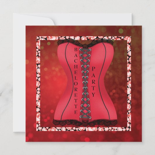 nieuwe diamant CORSET RED BACHORETTE Kaart (Voorkant)