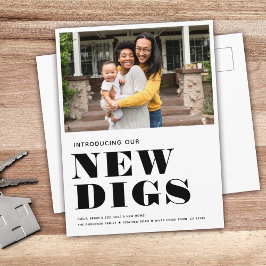 NIEUWE DIGS Simple Photo Modern Minimal Moving Aankondigingskaart