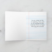 Nieuwe docent feliciteert Notitieboek Kaart (Binnen)