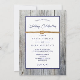 Nieuwe Dockside Touw Rustieke Bruiloft Kaart