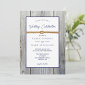 Nieuwe Dockside Touw Rustieke Bruiloft Kaart (Staand voorkant)