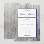 Nieuwe Dockside Touw Rustieke Bruiloft Kaart (Voorkant / Achterkant)