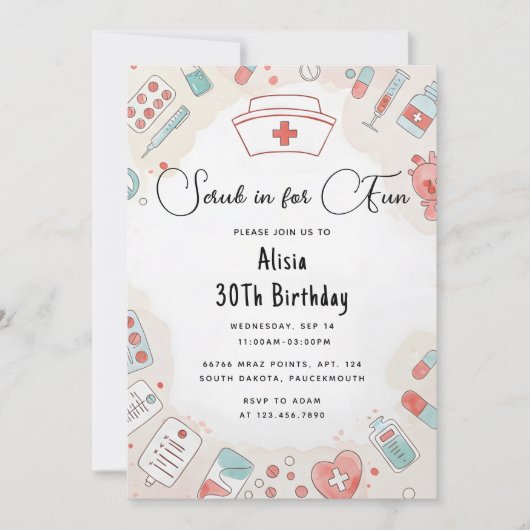 Nieuwe Doctor Hart Geregistreerde Verpleegkundige  Kaart (Voorkant)