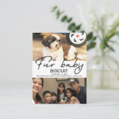 Nieuwe Dog Fur Baby aankondiging Briefkaart (Staand voorkant)