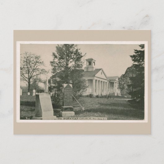 Nieuwe Dorp Moravië Church, Staten Island NY Briefkaart (Voorkant)