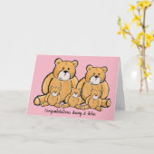 Nieuwe driekleppige beer kaart (Gele Bloem)