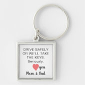 Nieuwe Driver Auto Gift Roze Hart Grappige Drive V Sleutelhanger (Voorkant)