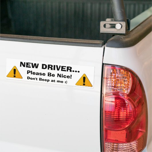 Nieuwe driver Bumpersticker (Op Truck)