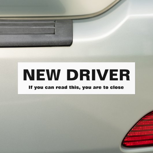 Nieuwe driver bumpersticker (Op auto)