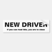Nieuwe driver bumpersticker (Voorkant)
